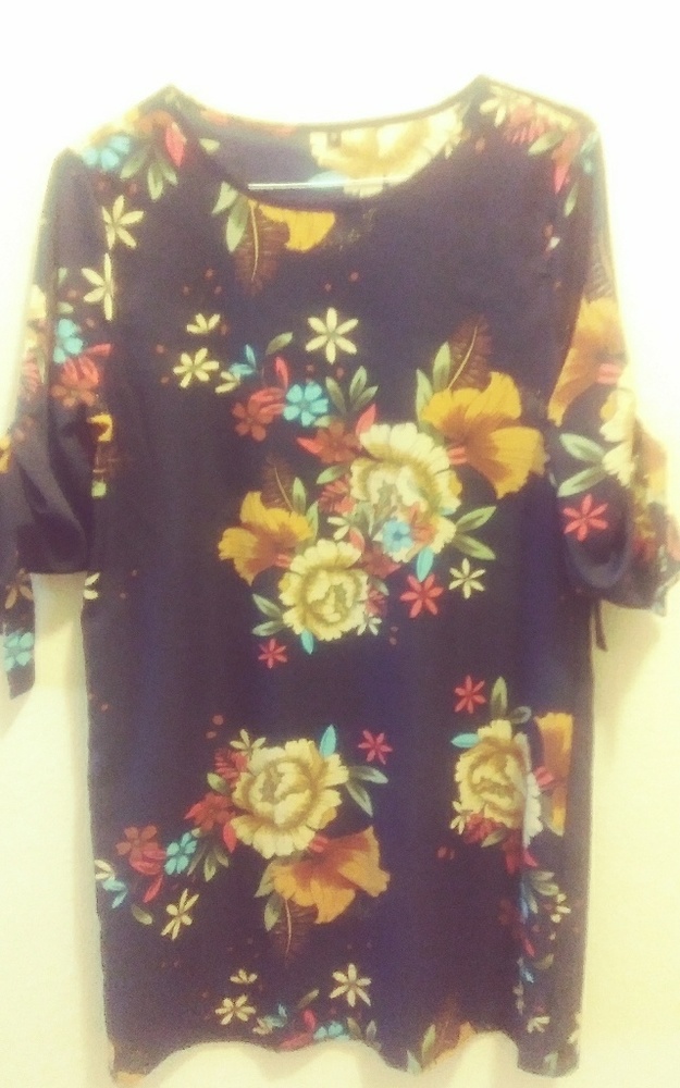 Brand new!! Navy blue dress with floral print